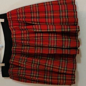 classic red plaid skirt